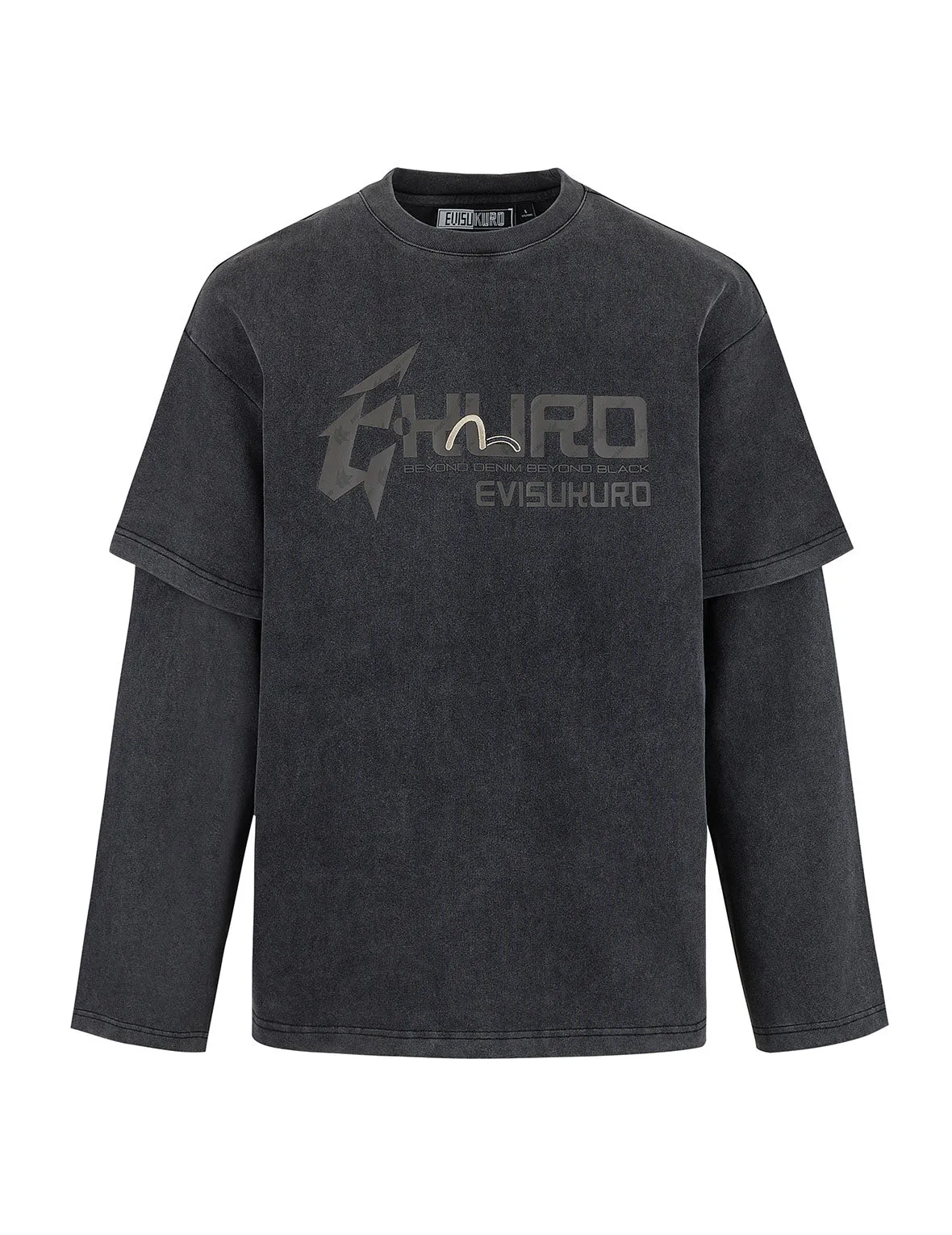 Heavy Washed Regular Fit 2-in-1 Long-Sleeve T-Shirt