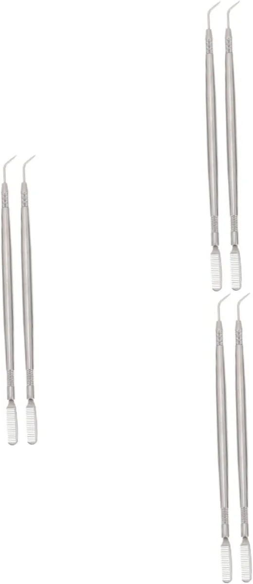 Hemoton 6pcs Stainless Steel Eyelash Separator Comb Brow Combs Dual-Ended Perm Tool for Easy Eyelash Lifting Separation Comfortable Needle Angle Wear Resistant for