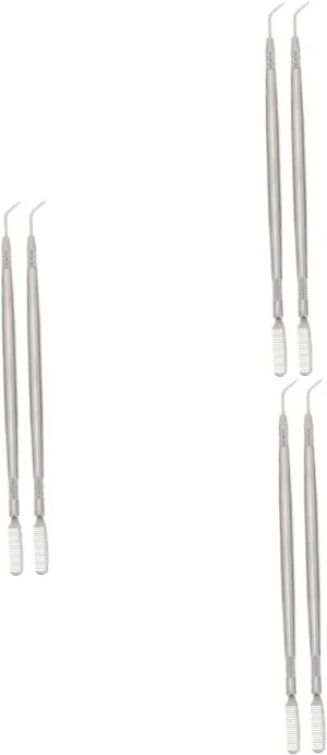 Hemoton 6pcs Stainless Steel Eyelash Separator Comb Brow Combs Dual-Ended Perm Tool for Easy Eyelash Lifting Separation Comfortable Needle Angle Wear Resistant for
