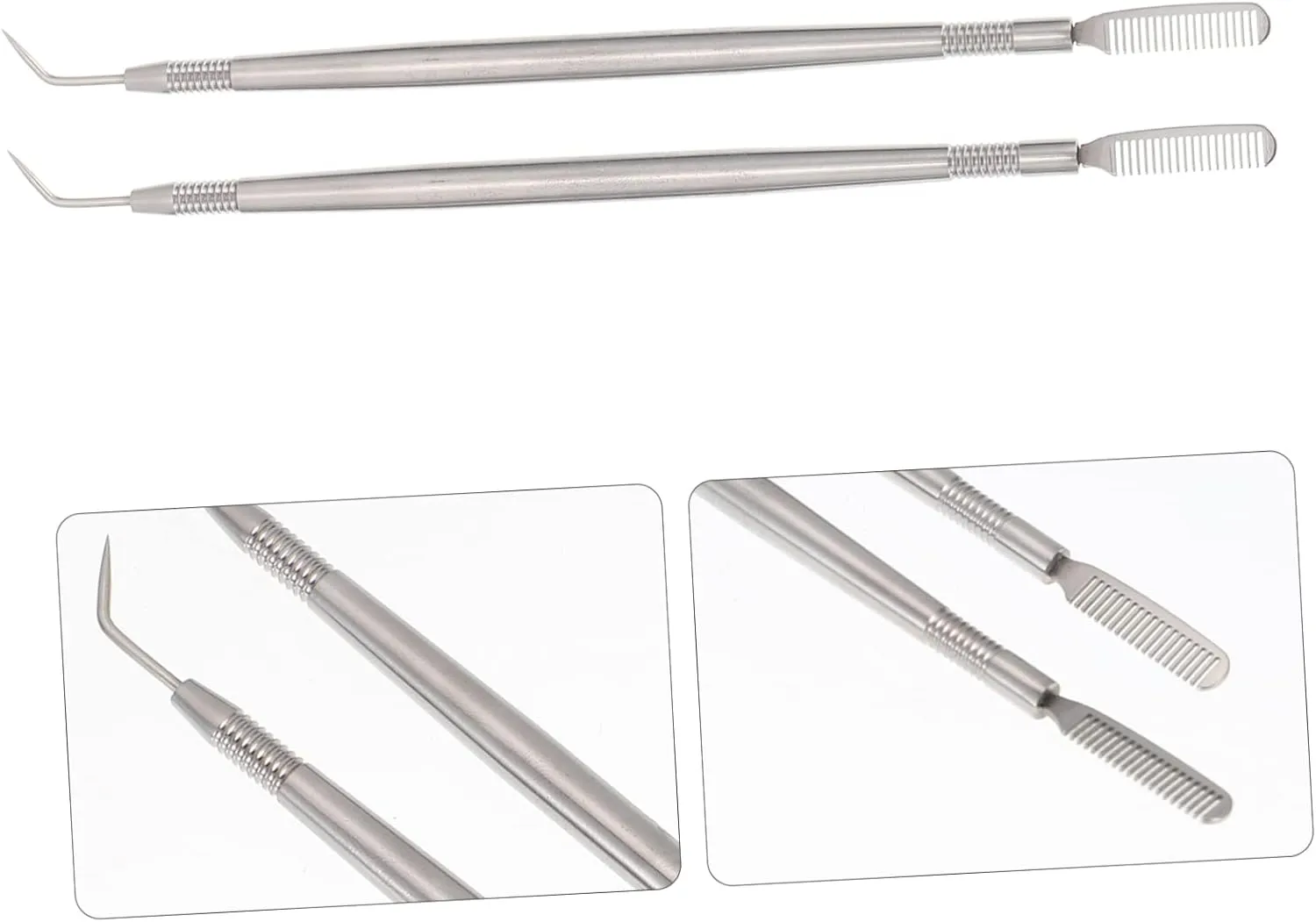Hemoton 6pcs Stainless Steel Eyelash Separator Comb Brow Combs Dual-Ended Perm Tool for Easy Eyelash Lifting Separation Comfortable Needle Angle Wear Resistant for