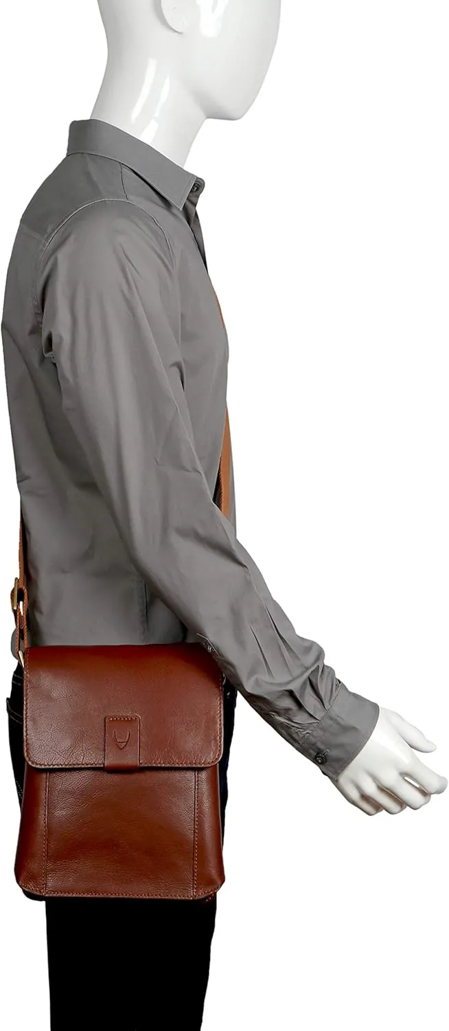 HIDESIGN AM-001-Tan Aiden Small Leather Cross Body, Tan
