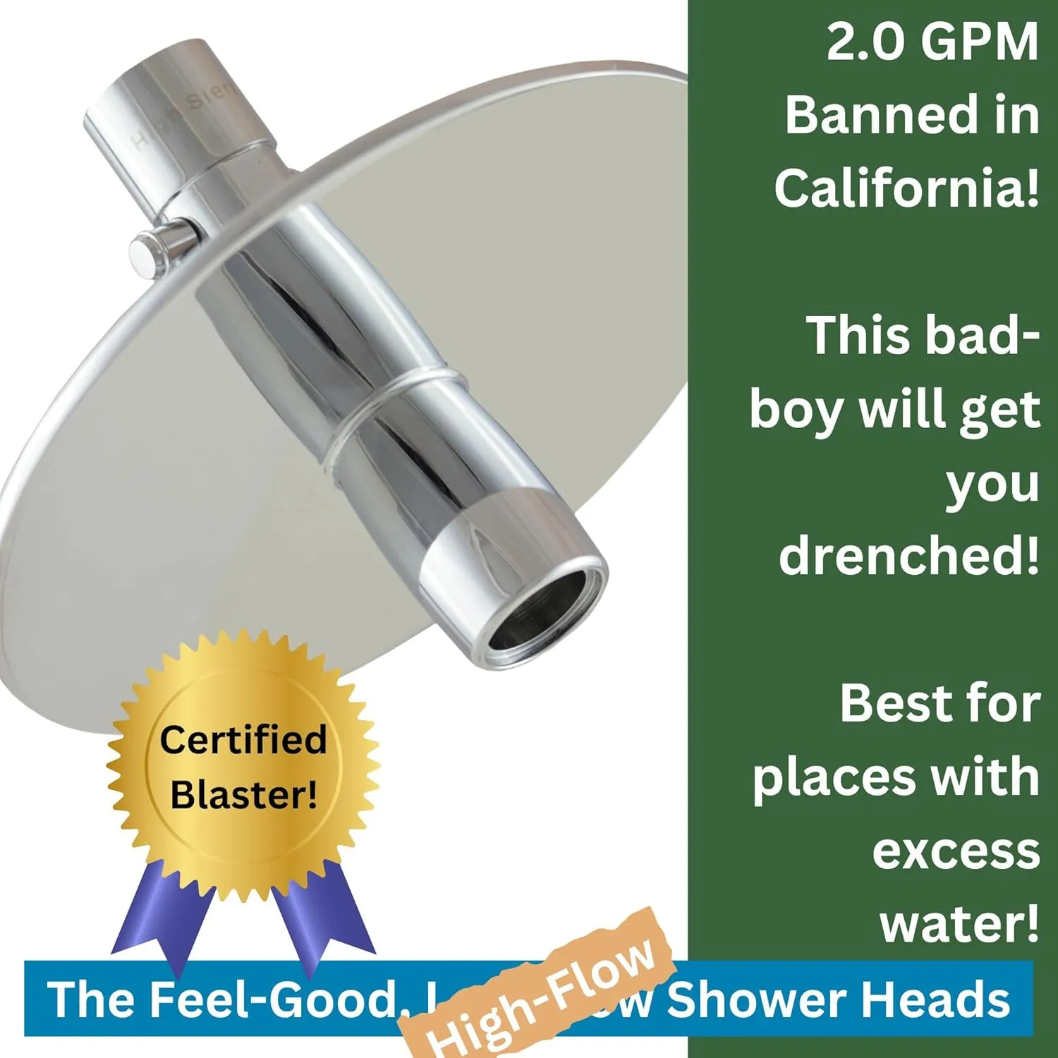 High Sierra Showerheads® - Solid Metal 3-Way Shower Head and Handheld Combo Kit. Reflection Shower Head & Handheld Shower Head w/Slip-Free Grip - Brushed Nickel