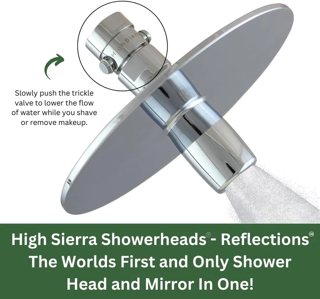 High Sierra Showerheads® - Solid Metal 4-Way Shower Head and Handheld Combo Kit. Features the Reflection Shower Head & Handheld Shower Head w/Slip-Free Grip - Oil Rubbed Bronze