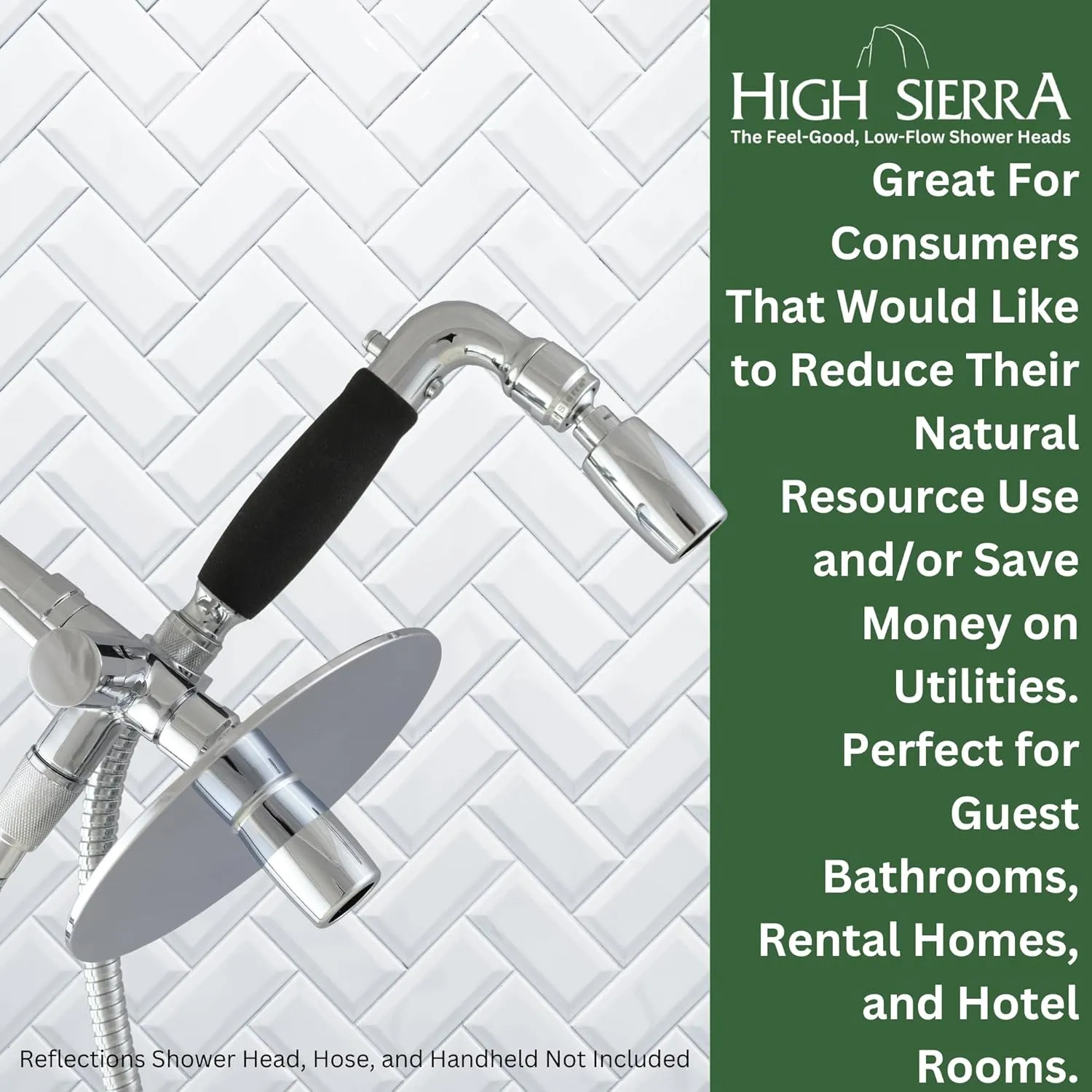 High Sierra Showerheads® - Solid Metal Fixed and Handheld Combo Diverter Valve (3 Way) with Built-in Handheld Shower Holder - Brushed Nickel
