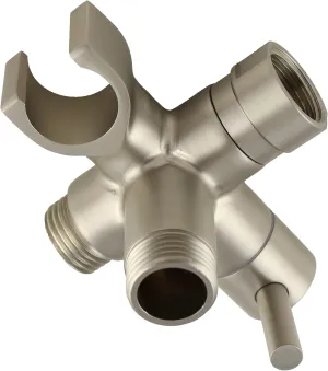 High Sierra Showerheads® - Solid Metal Fixed and Handheld Combo Diverter Valve (3 Way) with Built-in Handheld Shower Holder - Brushed Nickel