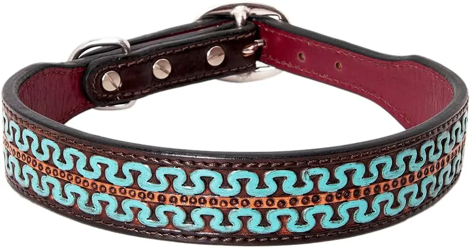 HILASON Brown Small Strong Genuine Leather Dog Collar Small | Dog Collar | Leather Dog Collar | Handmade Dog Collar | Soft Dog Collar | Hand Tooled