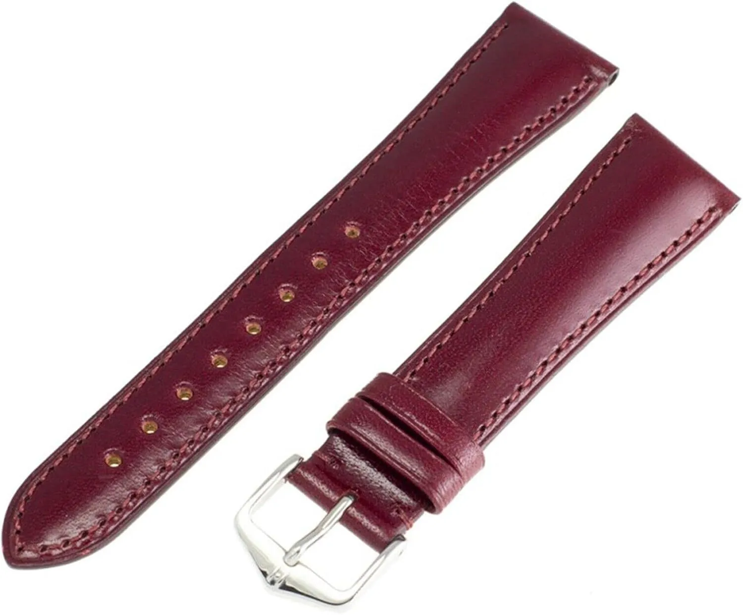 HIRSCH Siena Leather Watch Strap - Tuscan Calfskin Leather - Burgundy, Golden Brown - 14mm, 19mm, 20mm