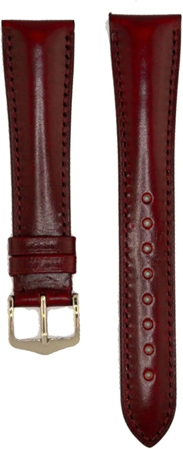 HIRSCH Siena Leather Watch Strap - Tuscan Calfskin Leather - Burgundy, Golden Brown - 14mm, 19mm, 20mm