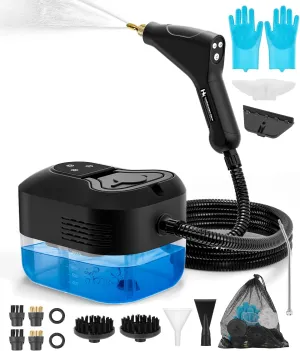 HK Handheld Steam Cleaner, Steam Cleaner with 16PCS Accessory & 6-Level Adjustable Handle, Large Capacity Natural Surface Steam for Cleaning, Multipurpose Steam Cleaner for Home, Car, Bathroom, Grease
