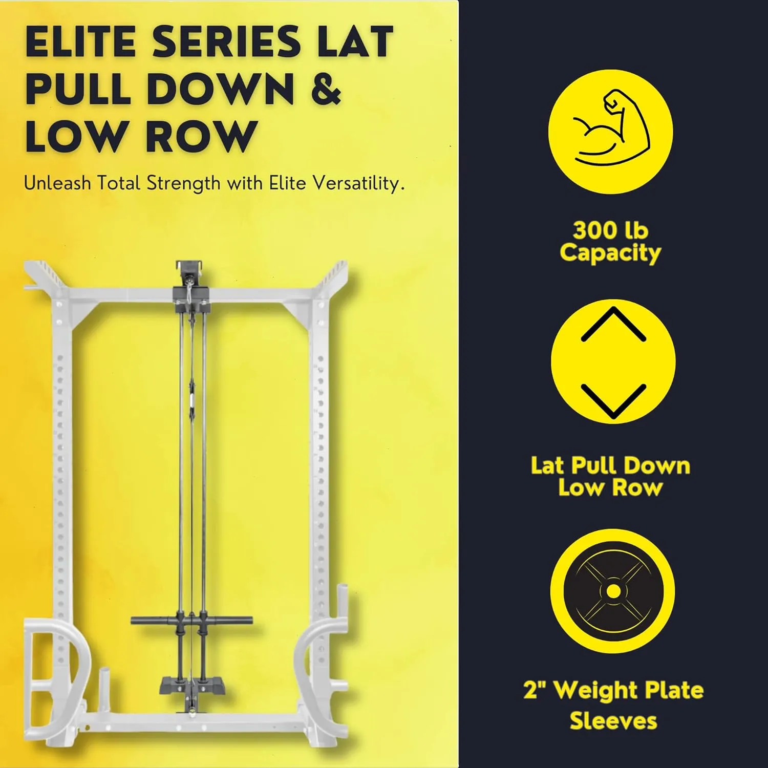 HulkFit Elite Series 3" x 3" Power Cage and Squat Rack for Light Commercial, Home Gym, and Garage Gym - 7 Optional Attachments & Accessories