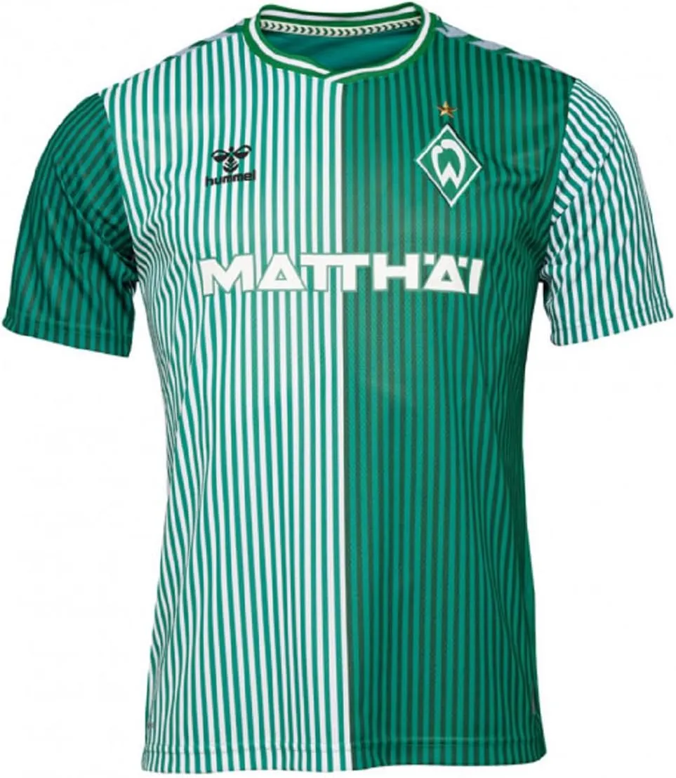 Hummel Men's Soccer Werder Bremen 23/24 Home Jersey - Iconic Design, Tonal Green and White (US, Alpha, Large, Regular, Regular)