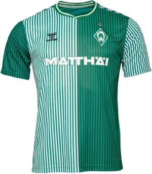 Hummel Men's Soccer Werder Bremen 23/24 Home Jersey - Iconic Design, Tonal Green and White (US, Alpha, Large, Regular, Regular)