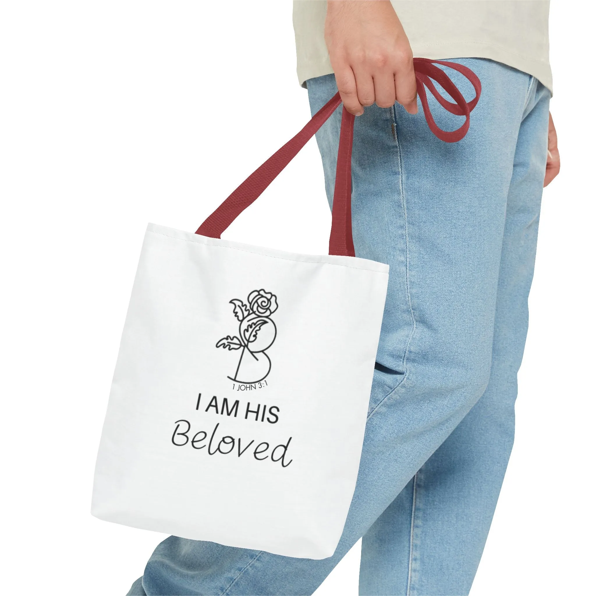 I am His Beloved Rose Tote Bag