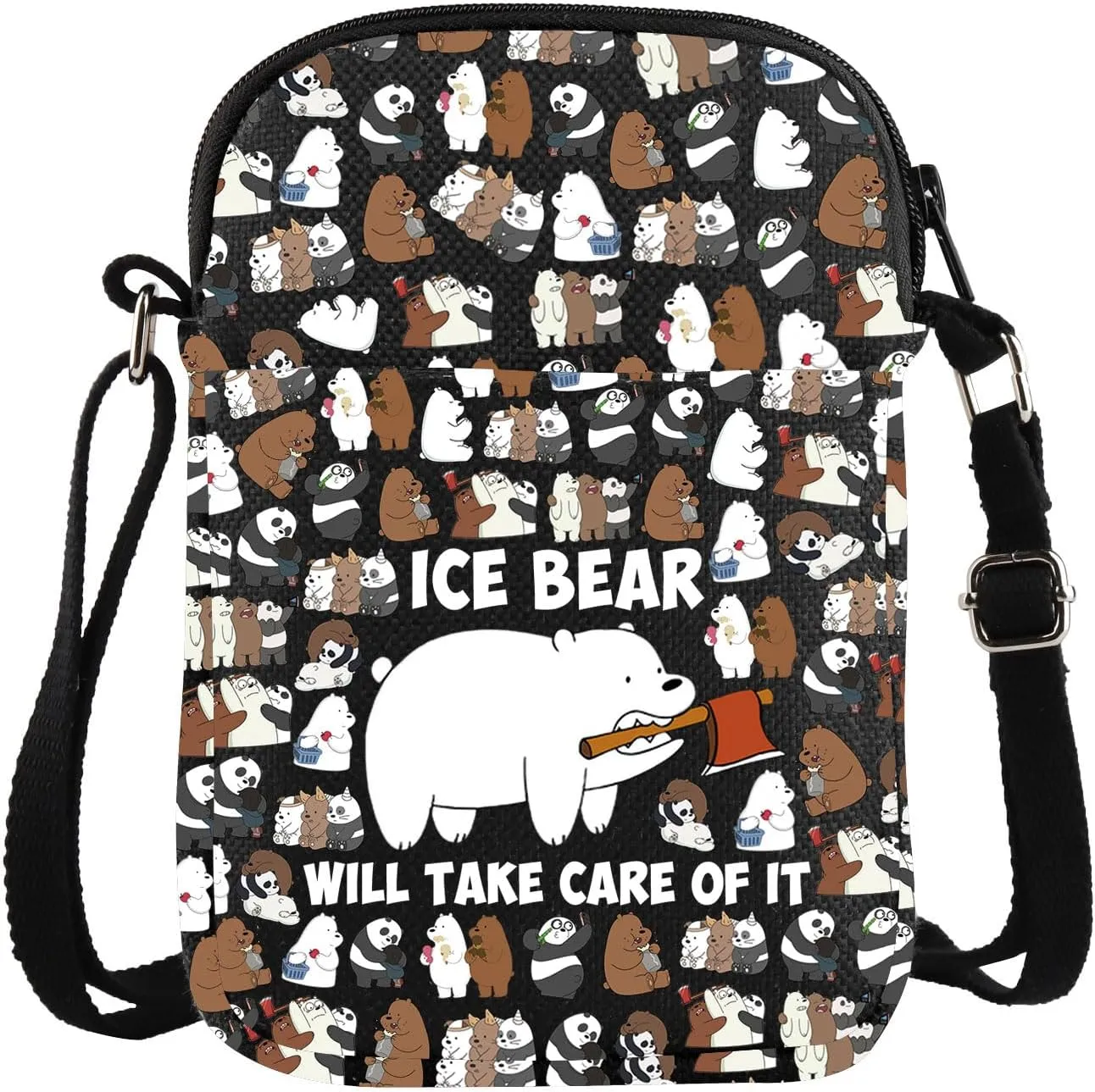 Ice Bear Crossbody Bag Ice Bear Lover Gift Ice Bear Will Take Care Of It Gift Polar Bear Gift