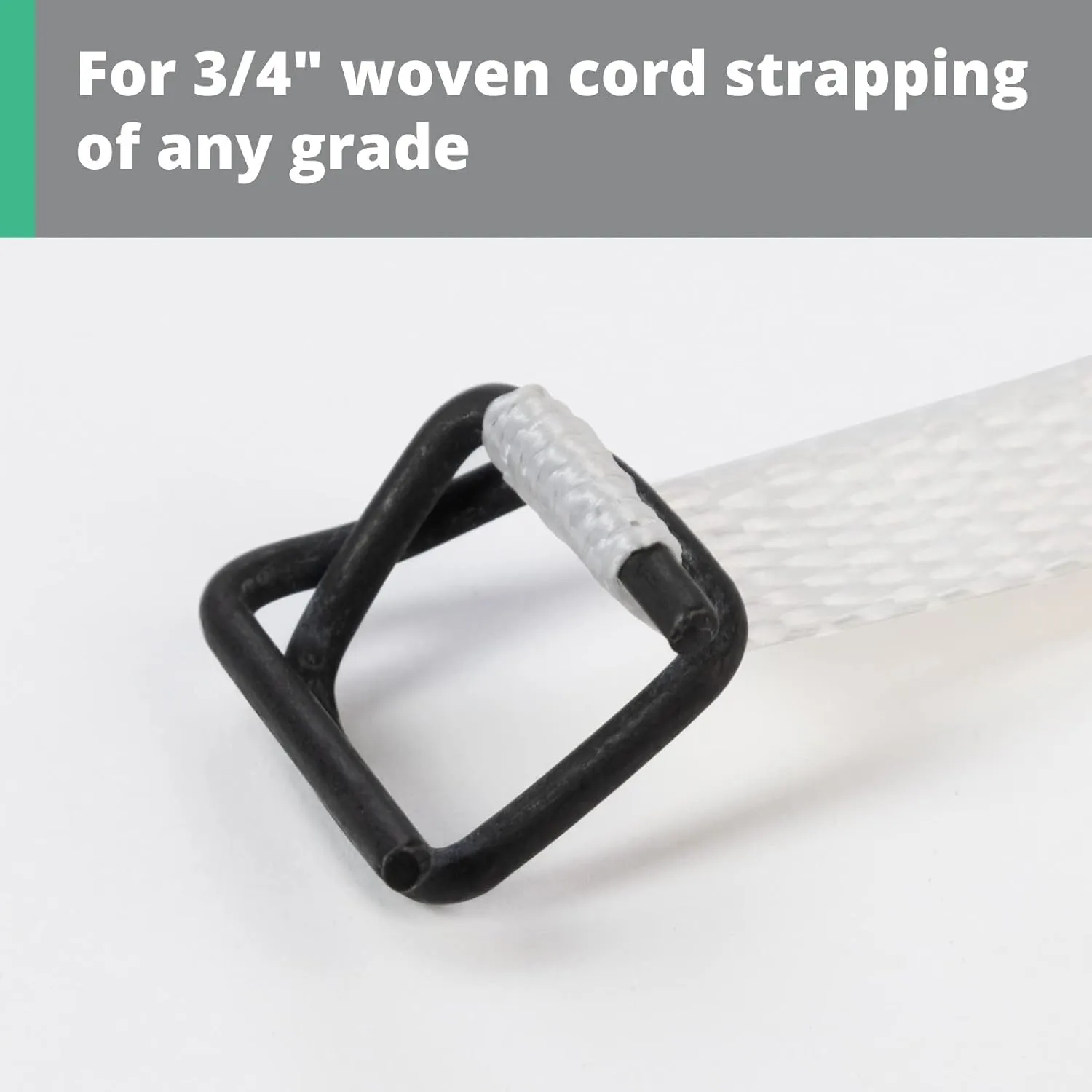 IDL Packaging Phosphate Cord Strapping Buckles 3/4", Pack of 500 - Heavy-Duty Metal Buckles with Phosphate Coating for Woven Cord Strapping - Reusable Metal Buckle for Strapping - SKU BP-34-500