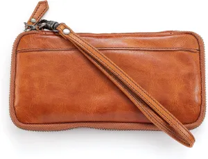 IJUN Handmade Vintage Long Wallet for Men - Full Grain Oil Vegetable Tanned Cowhide Leather