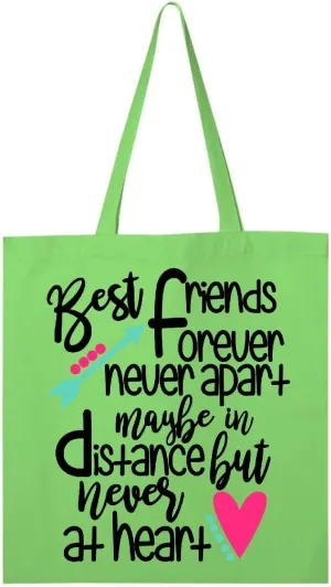 inktastic Best Friends Forever Never Apart, Maybe in Distance Tote Bag