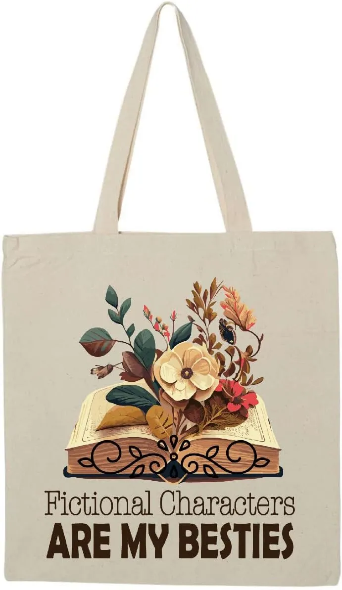 inktastic Funny Bookworm Fictional Characters Quote Tote Bag