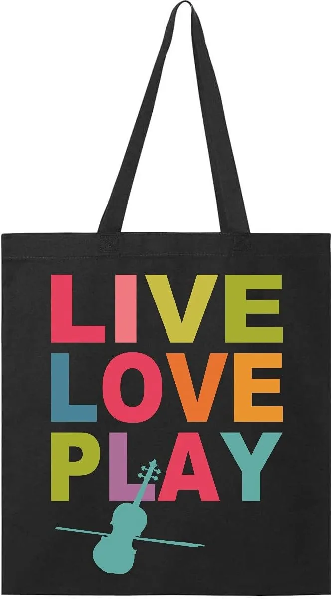 inktastic Live Love Play Violin Tote Bag