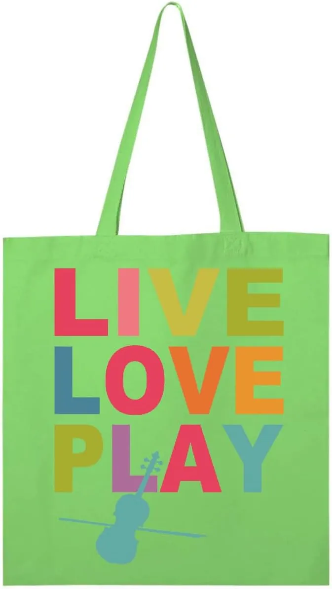 inktastic Live Love Play Violin Tote Bag