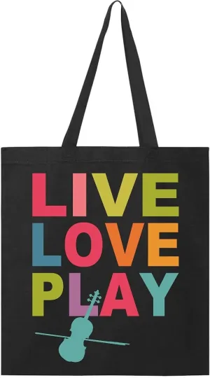inktastic Live Love Play Violin Tote Bag