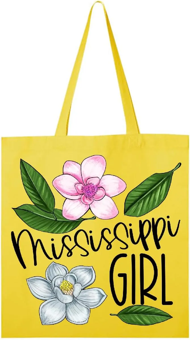inktastic Mississippi Girl Magnolia Flowers and Leaves Tote Bag