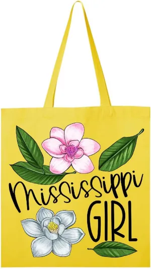 inktastic Mississippi Girl Magnolia Flowers and Leaves Tote Bag