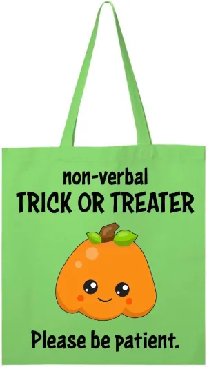 inktastic Non-Verbal Trick or Treater with Cute Pumpkin Tote Bag