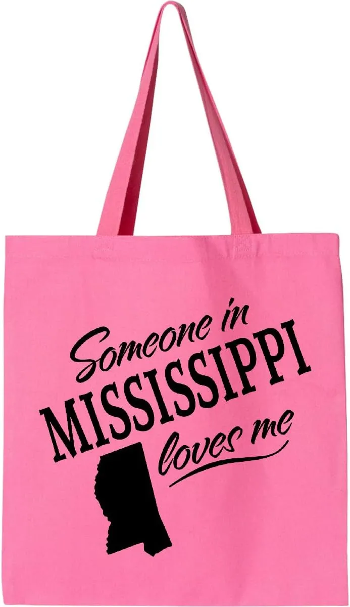 inktastic Someone in Mississippi Loves Me Tote Bag