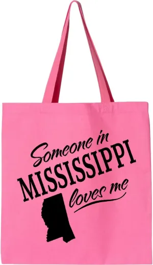 inktastic Someone in Mississippi Loves Me Tote Bag