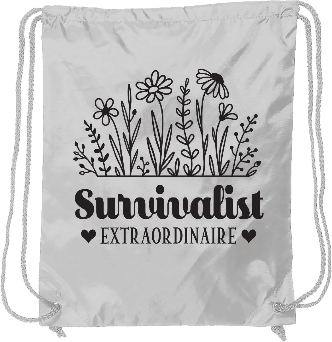 inktastic Survivalist Emergency Preparedness Drawstring Bag White 44fe3