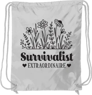 inktastic Survivalist Emergency Preparedness Drawstring Bag White 44fe3