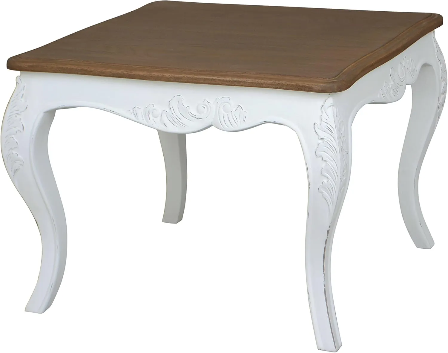 International Caravan End Table in Antique White Finish