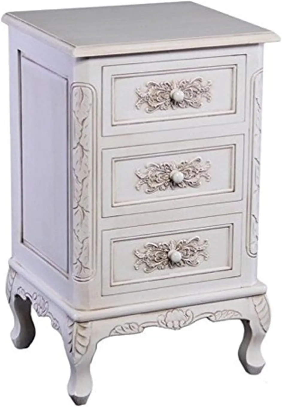 International Caravan Furniture Piece Carved Wood Three End Table