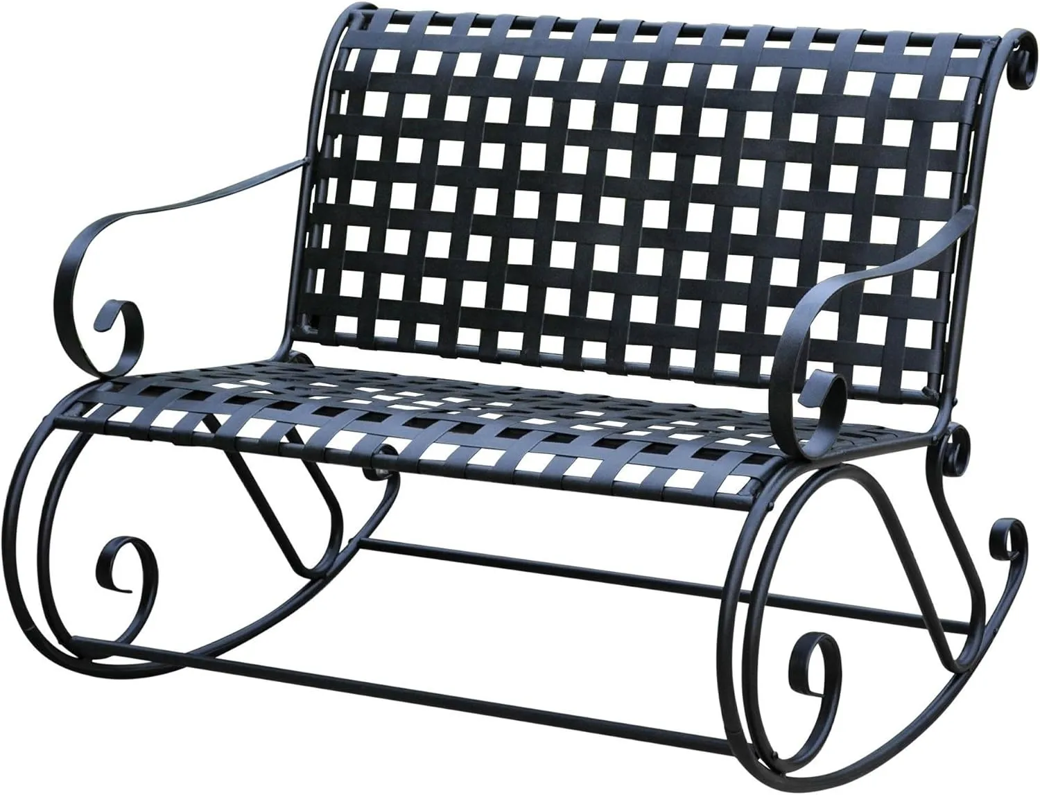 International Caravan Iron Scroll Double Rocker - Antique Black - 3474-ep