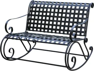 International Caravan Iron Scroll Double Rocker - Antique Black - 3474-ep