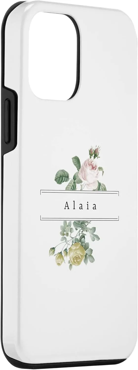 iPhone 12 mini Alaia First Name Vintage Roses Wedding Shower Rose Case