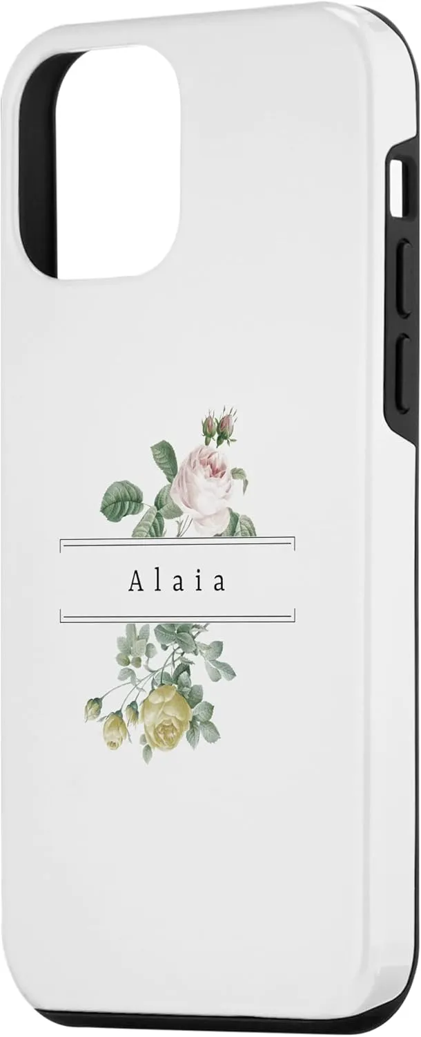 iPhone 12 mini Alaia First Name Vintage Roses Wedding Shower Rose Case