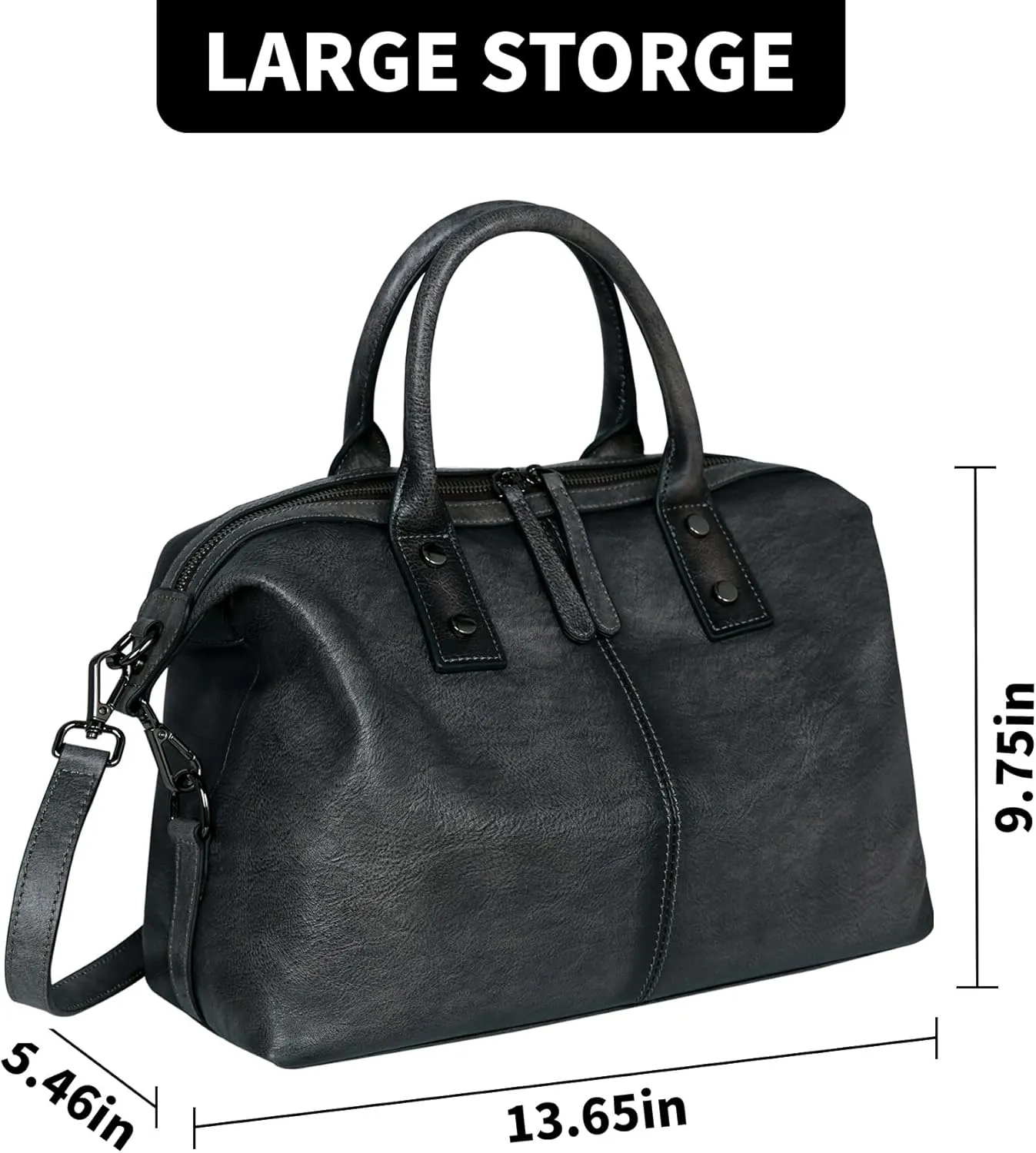 Iswee Genuine Leather Satchel Tote Bag Top Handle Handbag Designer Shoulder Bag Large Capacity Cross Body Bag