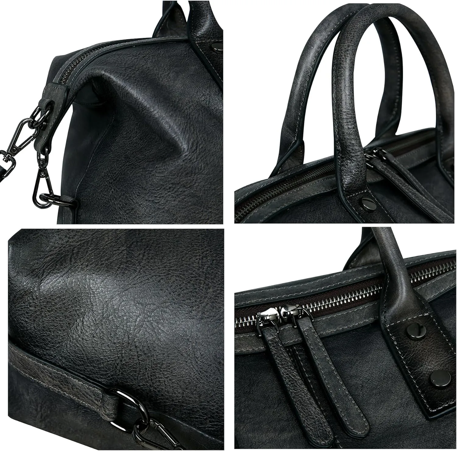 Iswee Genuine Leather Satchel Tote Bag Top Handle Handbag Designer Shoulder Bag Large Capacity Cross Body Bag