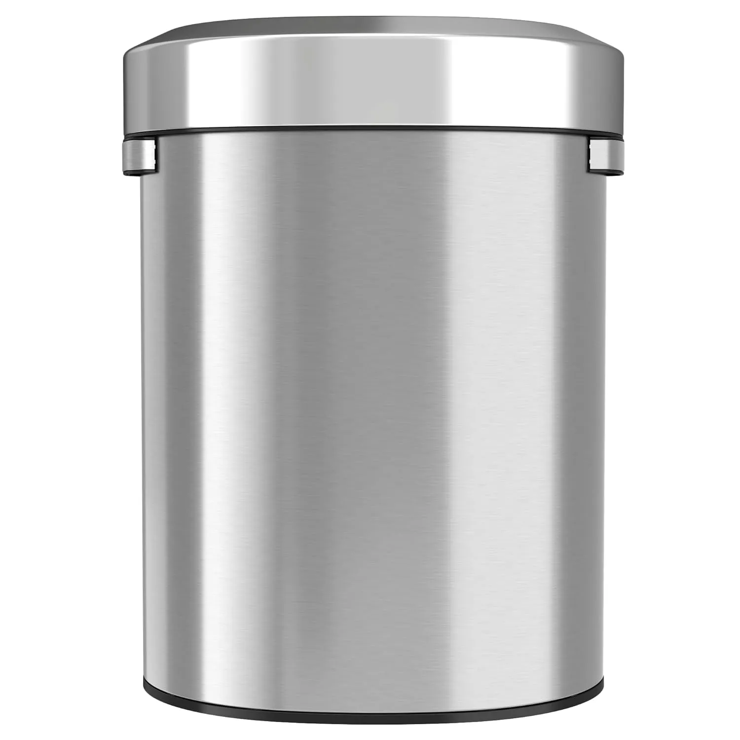 iTouchless 18 Gallon Semi-Round Stainless Steel Open Top Trash Can and Recycle Bin, 68 Liter, Slim and Space-Saving Design for Home, Office, Kitchen, Restaurant, Restroom, Large Capacity