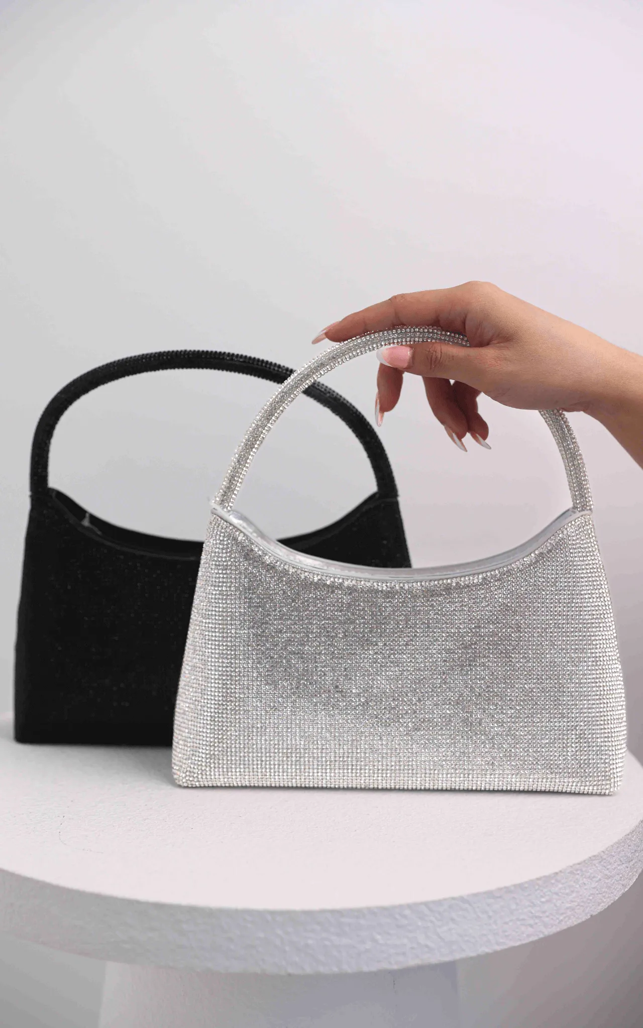 Jayda Rhinestone Bag - Black