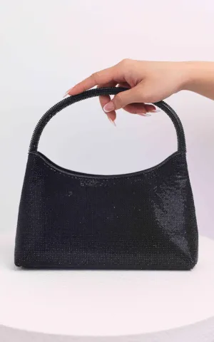 Jayda Rhinestone Bag - Black