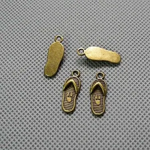 Jewelry Making Charms Findings Supply Supplies Crafting Lots Bulk Wholesale Antique Bronze Tone Plated 23526 Slippers