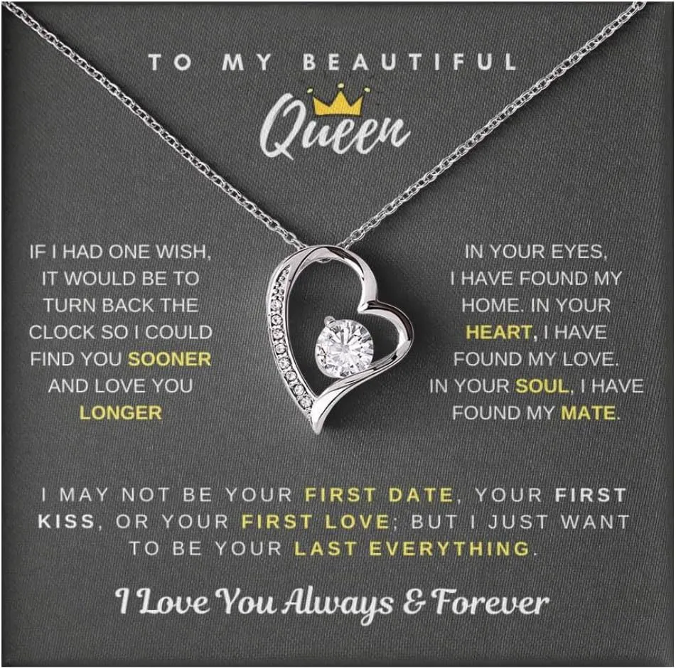 Jewelry To My Beautiful Queen, I Just Want To be Your Last Everything - Forever Love Necklace, To my Wife , To my Soulmate, Gifts For Wife Romantic, To My Smoking Hot Wife Necklace, Necklace For Wife From Husband, Valentines Birthday Gift