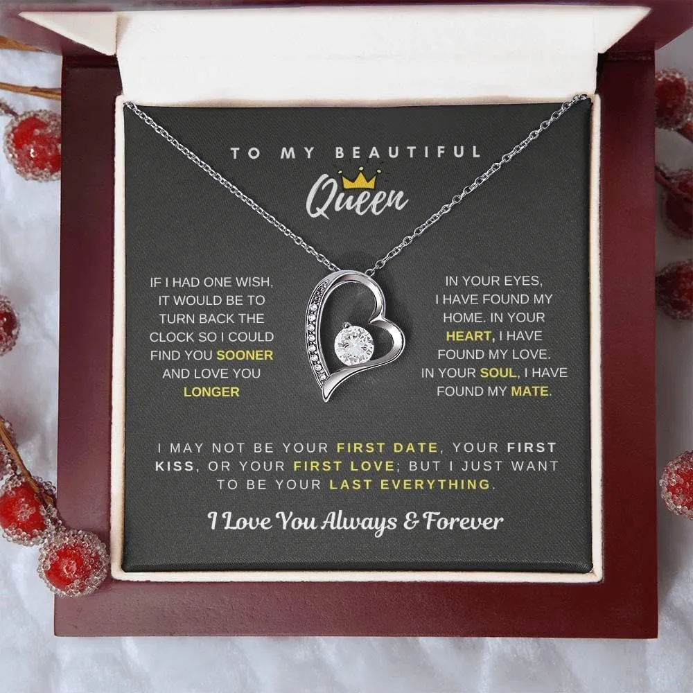 Jewelry To My Beautiful Queen, I Just Want To be Your Last Everything - Forever Love Necklace, To my Wife , To my Soulmate, Gifts For Wife Romantic, To My Smoking Hot Wife Necklace, Necklace For Wife From Husband, Valentines Birthday Gift