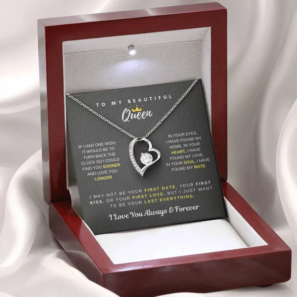 Jewelry To My Beautiful Queen, I Just Want To be Your Last Everything - Forever Love Necklace, To my Wife , To my Soulmate, Gifts For Wife Romantic, To My Smoking Hot Wife Necklace, Necklace For Wife From Husband, Valentines Birthday Gift