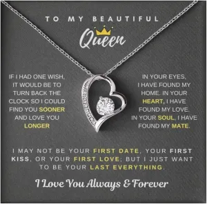 Jewelry To My Beautiful Queen, I Just Want To be Your Last Everything - Forever Love Necklace, To my Wife , To my Soulmate, Gifts For Wife Romantic, To My Smoking Hot Wife Necklace, Necklace For Wife From Husband, Valentines Birthday Gift