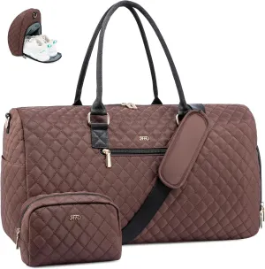 JFFD Travel Duffle, Weekender Bag for Women, Carry On Overnight with Shoe Compartment, Gym Duffel with Wet Pocket, Mommy Hospital Bag for Labor and Delivery