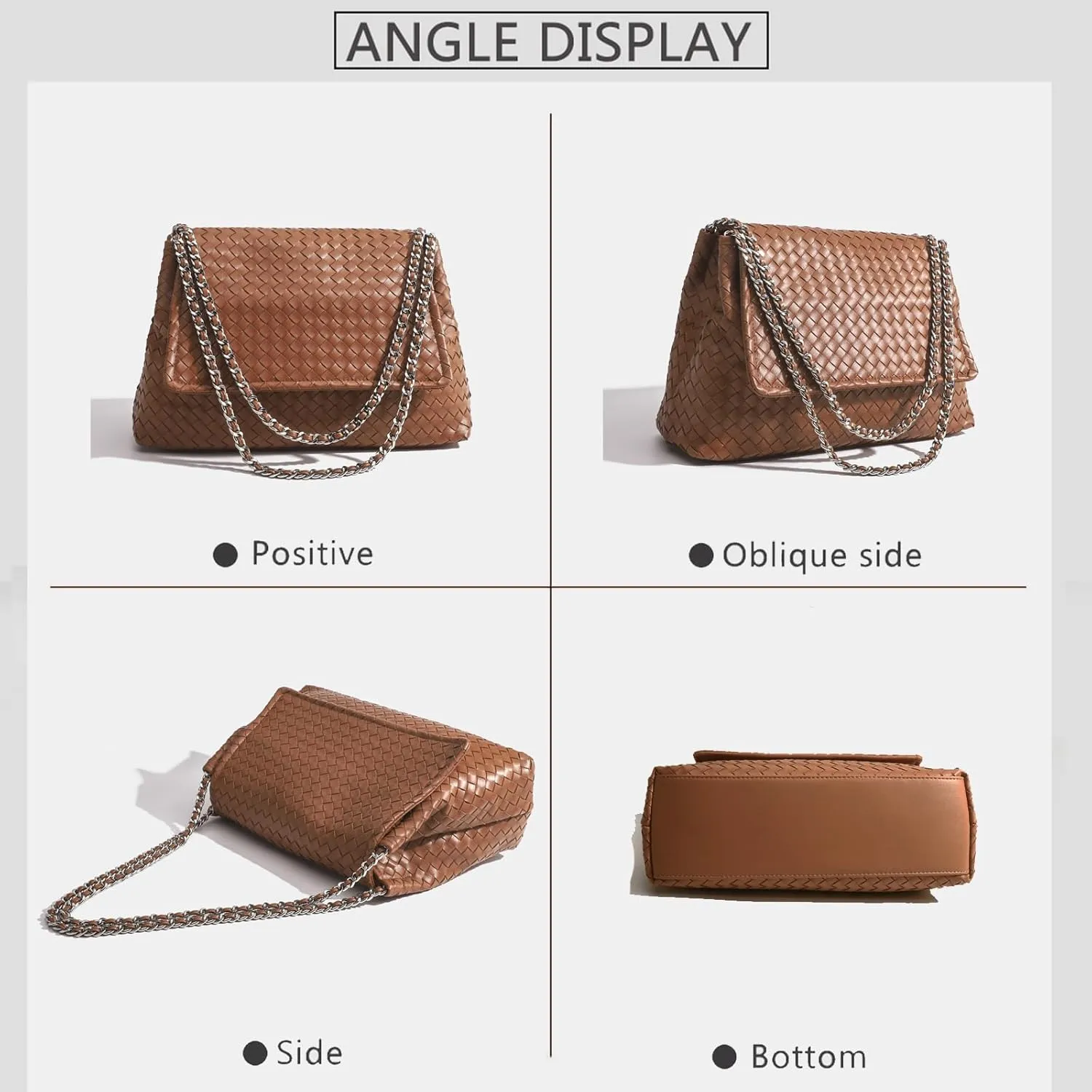 JINMANXUE Woven Bag for Women Vegan Leather Tote Bag Summer Beach Handbag Purse Retro Handmade Travel Shoulder Bag